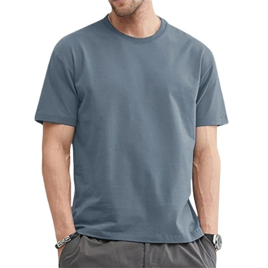 T-shirt en coton à col rond pour hommes